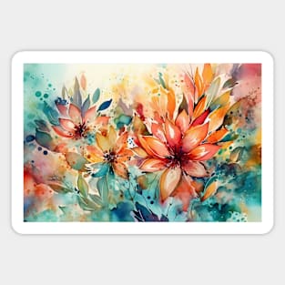 Beautiful floral background. Illustration in watercolor style. Magnet